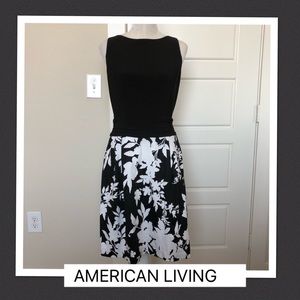 American Living Black&White Floral Dress Size 10